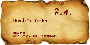 Hevér Andor névjegykártya